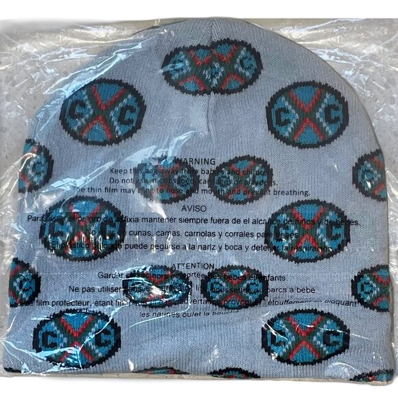 Cross Colours Beanie & Scarf Set — Logo Knit Light Blue — NWT Sealed Giftable - Picture 3 of 10
